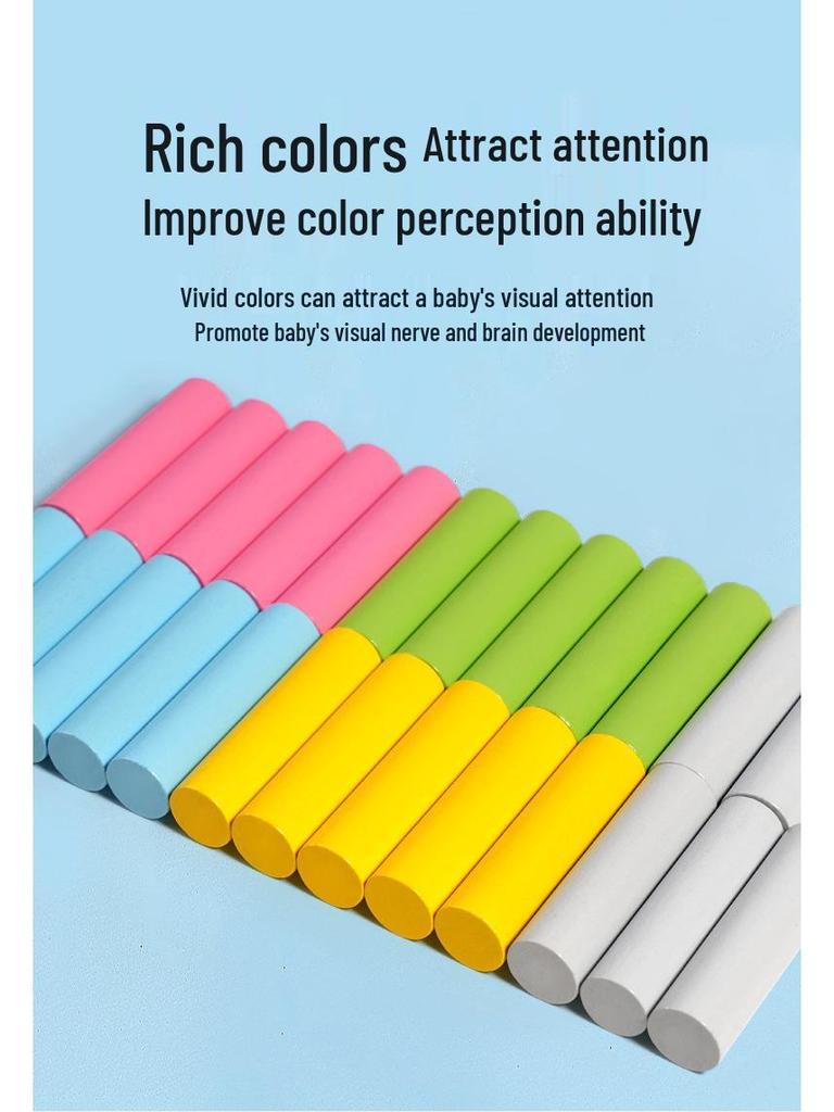 Монтессори Сенсорная Интеграция Цилиндр Колышек Игрушка: Развивающие строительные блоки для раннего обучения для детей.