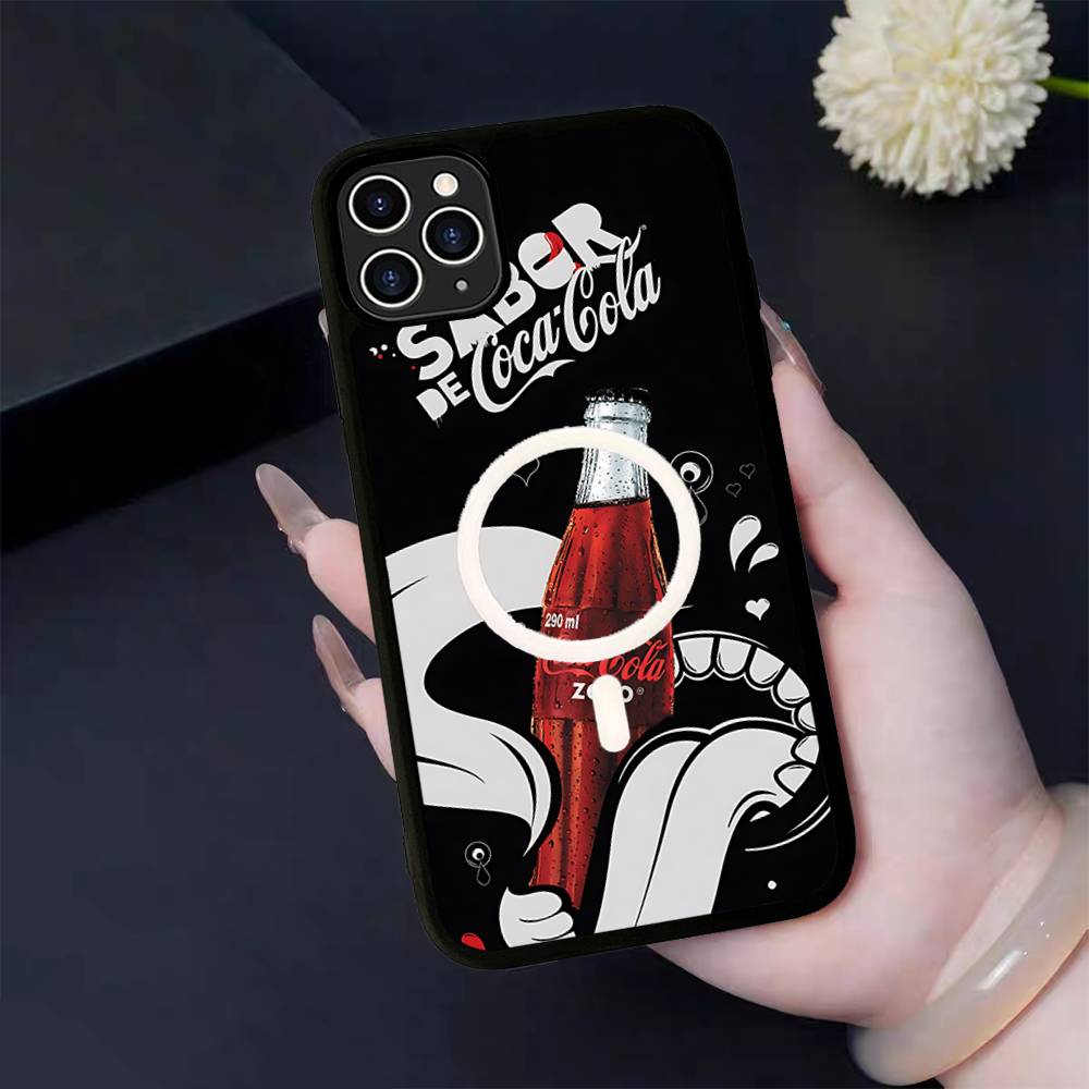 Hot C-Coca Drinks C-Cola For Magsafe Magnetic Phone Case Wireless PC+TPU For IPhone 11 12 13 14 15 16 17 Pro Max Plus