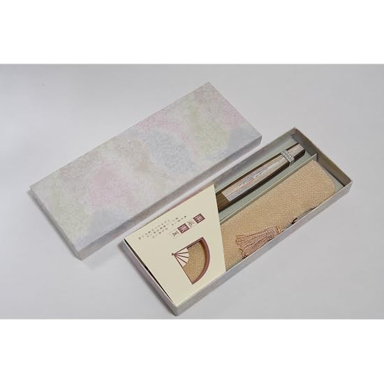 [Hasegawa] Kyoto Folding Fan "Kikyo" (Bellflower) Double-sided Pattern, Handcrafted by Kyoto Artisan