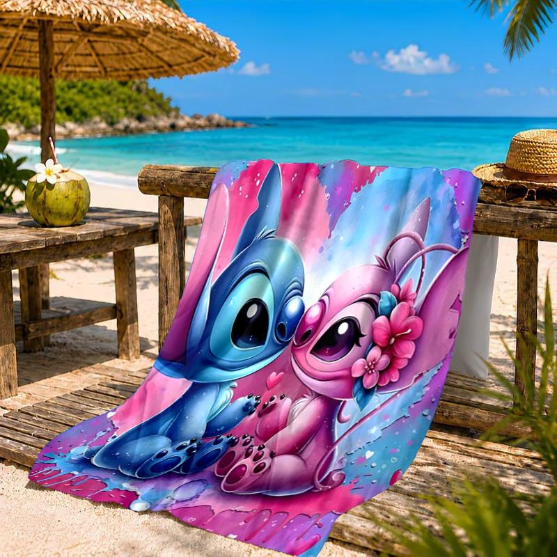Cartoon Hawaii Artwork Printed Microfiber Beach Towel, Soft And Absorbent, Quick-Dry, Ideal for Summer Travel, Beach Essential, Swimming Pool