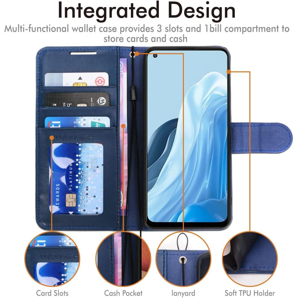 Leather Wallet Case for Oppo Find X5 Lite 5G, Flip Protective Case Cover with Wallet Card Holder, Stand & Wrist Strap...