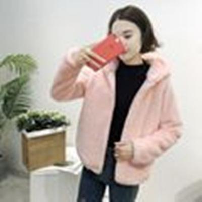 Женская куртка из искусственной кожи новая имитация кролика рекс зимняя мода утолщенная свободная с капюшоном легкий топ