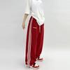 Trendy Brand Three Bar Sports Pants for Women Hip-hop Loose Casual Wide Leg Pants