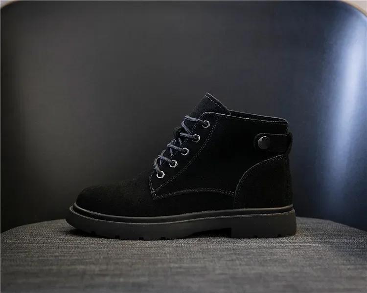 Женские ботинки из натуральной кожи в британском стиле в стиле ретро с коротким голенищем. Новые высококачественные зимние бархатные теплые туфли на толстой подошве.