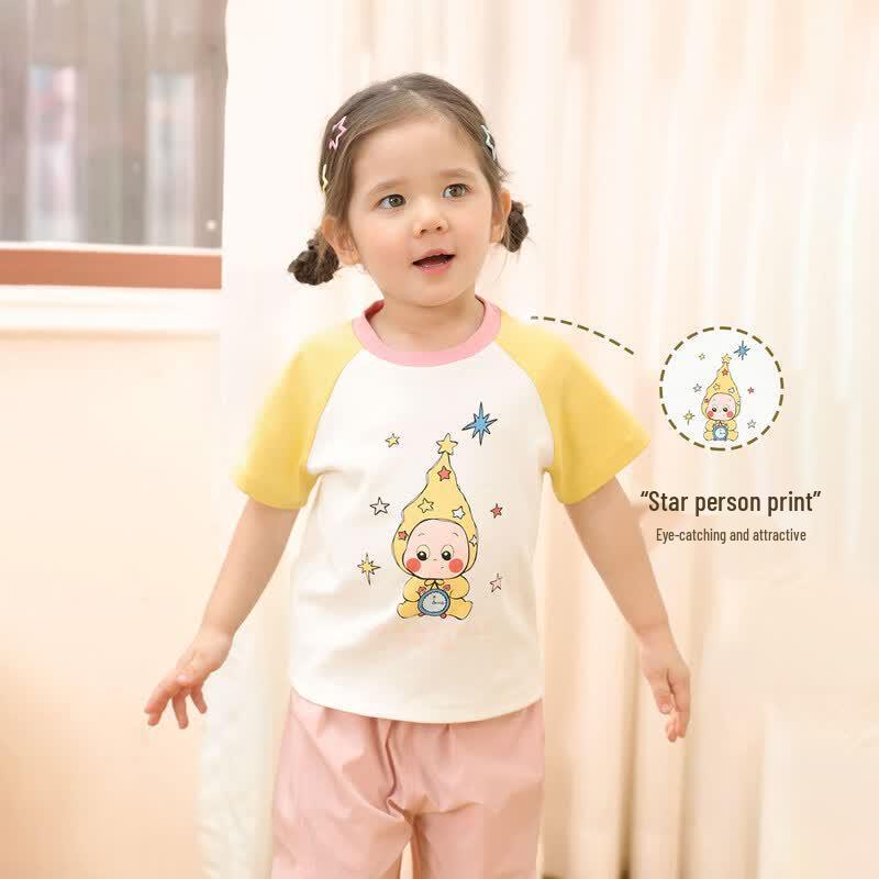 LUSON Baby Girls' Cartoon Short Sleeve T-Shirt