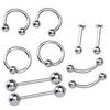 Stainless Steel Body Piercing Jewelery Eyebrow Tongue Bar Labret Lip Nose Rings