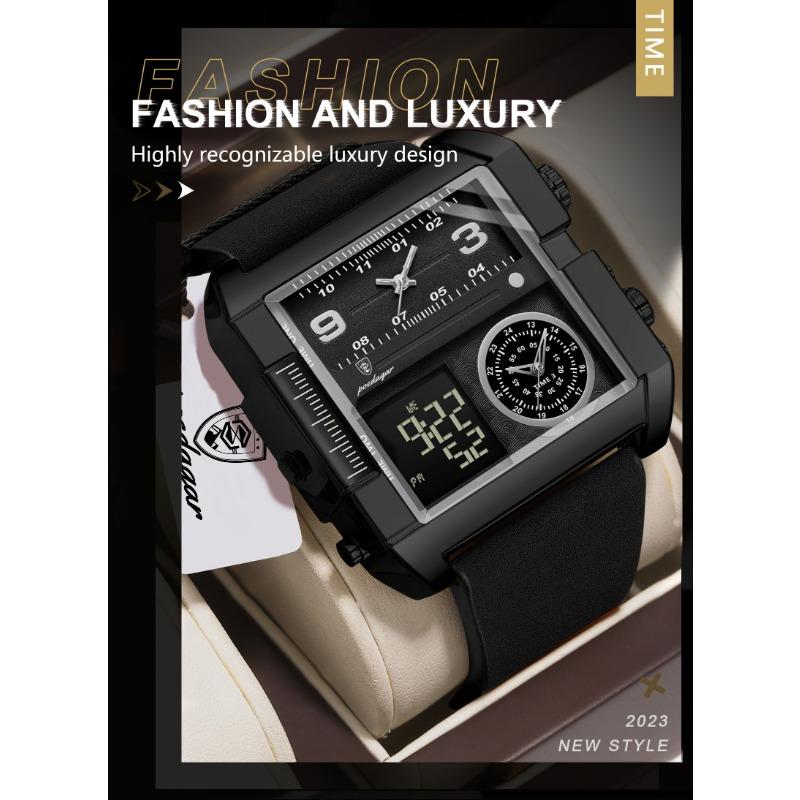 POEDAGAR Fashion Sports Digital Male Wristwatch Date Week Waterproof Luminous Casual Clock Electronic Quartz Watches