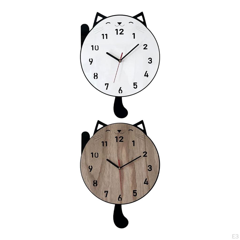 Clock Decorative Cute Acrylic Stylish Wall Ornament Silent for Dining Room Bedroom Kitchen