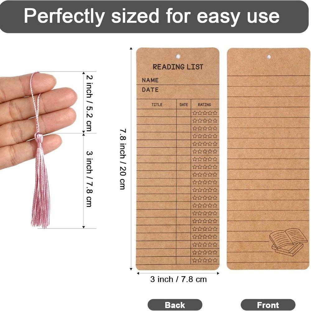 Paper Card Bookmark Kraft Paper Reading List Bookmark Accessories Book Marker Reading Enthusiasts