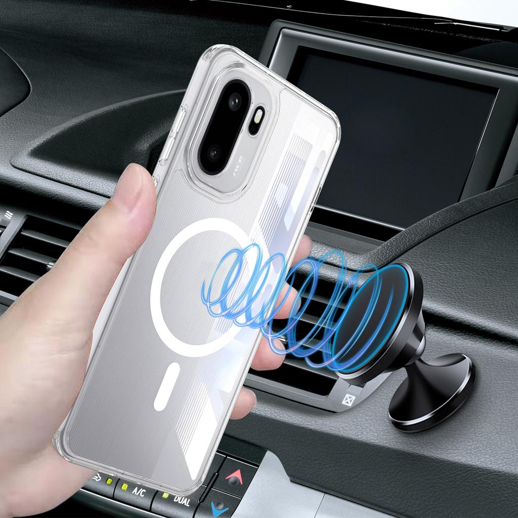 For OnePlus Ace 6 5G/OnePlus Ace 6T 5G/OnePlus 15R 5G Clear Phone Magnetic Case TPU + Acrylic Back Cover