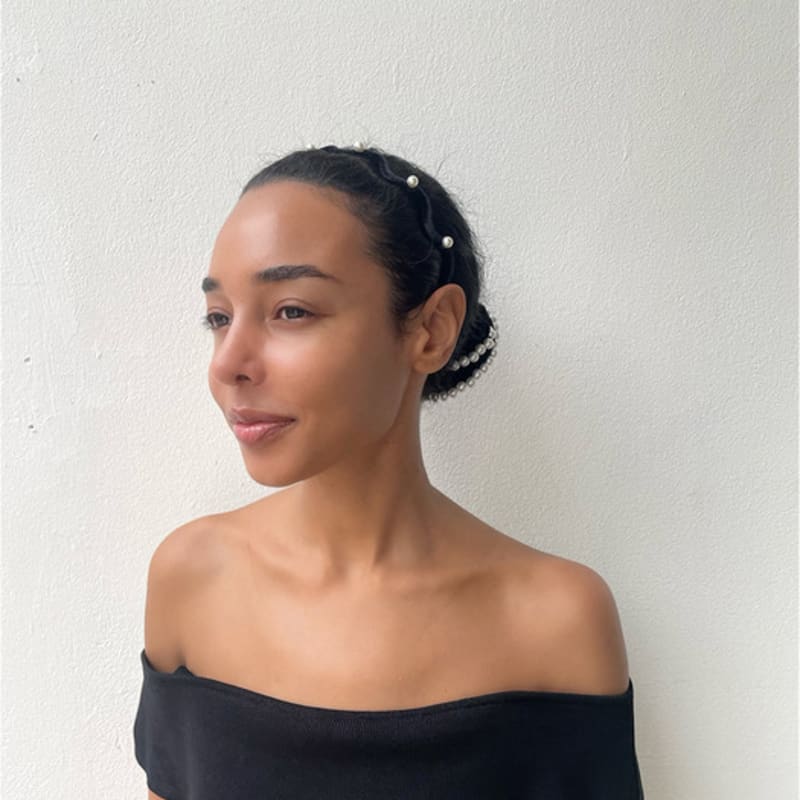 SCHO JEWELRY Ариэль Волна Жемчужный Бархатный Ободок для Волос