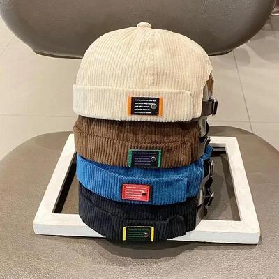 Вельветовая шляпа мужская шляпа Melon Skin уличная ретро модная хип-хоп корейская версия универсальная мужская модная брендовая мода подарки