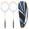 2 Pcs Badminton Racket Ferroalloy One Piece Skidproof Handle Orange Badminton Racquets Set for