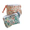Мини-сумки-органайзеры из хлопка с цветочным принтом для женщин, маленькая тканевая косметичка для макияжа, маленькая сумочка для монет, детский косметичка