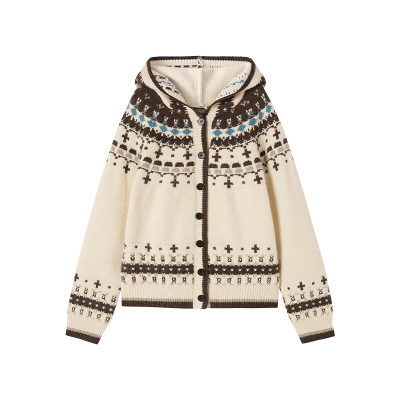 Женский вязаный кардиган с капюшоном в стиле Fair Isle от Xiangying