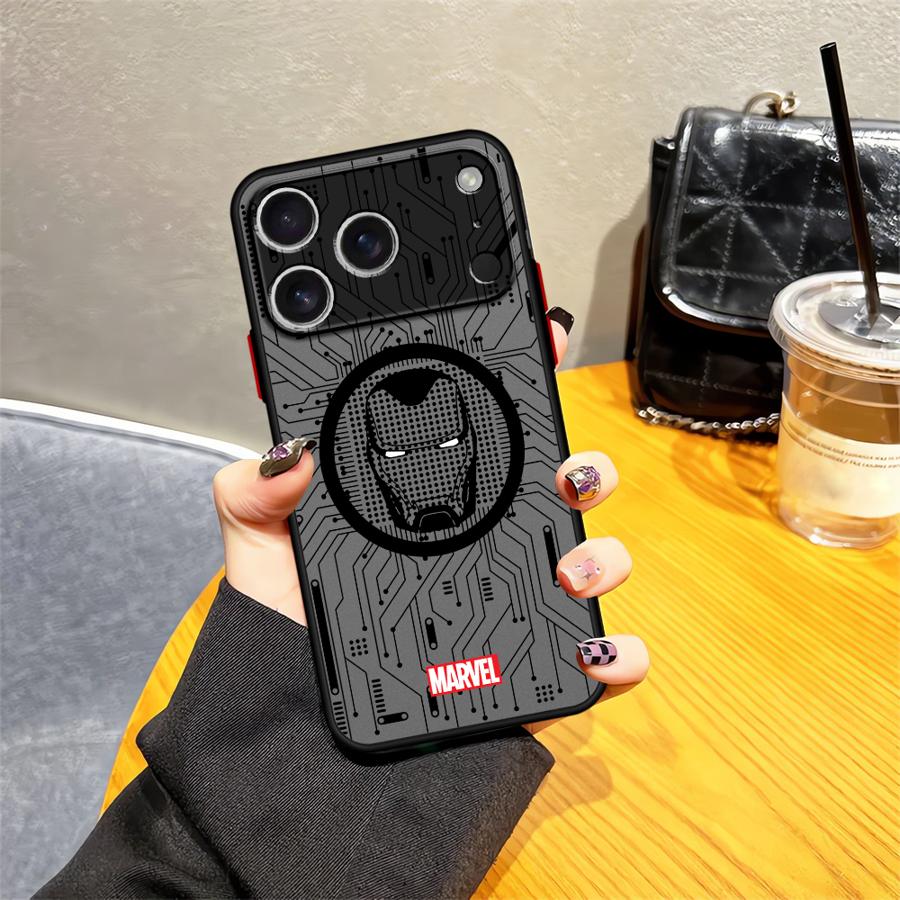 Задняя крышка-чехол для телефона для iPhone 17 Pro Max 17e 12 7 8 SE 13 Mini Air XS XR 14 15 11 16 Plus Логотип Героя Marvel