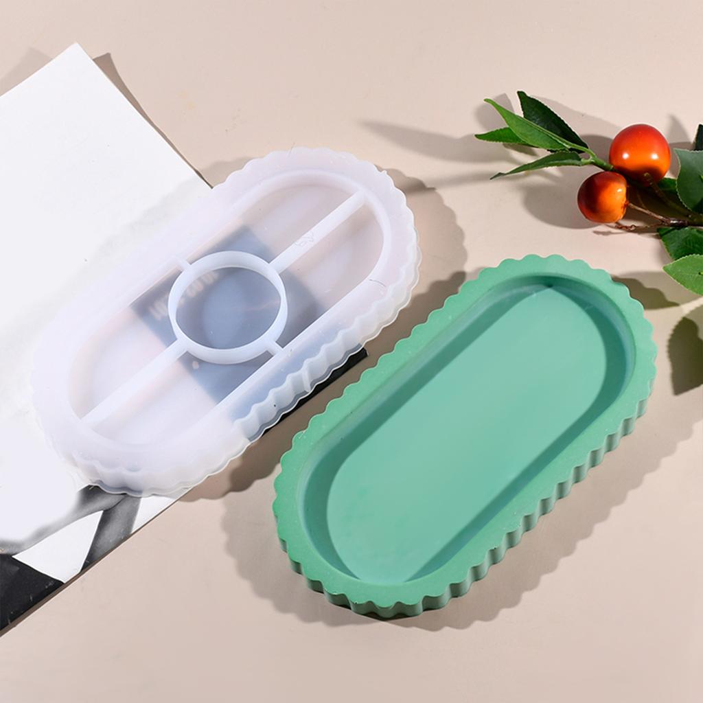 Большая овальная прочная силиконовая форма для подноса из смолы и бетона, товары для рукоделия, украшения дома, касты для посуды, ежедневное использование