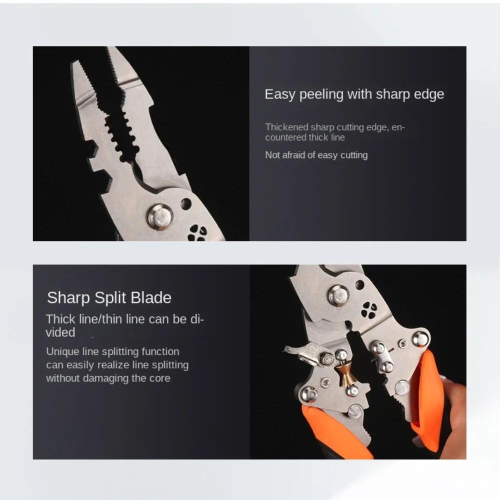 High-carbon Steel Wire Stripping Pliers 12 in 1 Foldable Electrician Crimpe Pliers Multifunctional Hand Tools Pincers