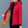 Women Add Velvet Cotton Jacket Female Winter Fleece Warm Hood Fashion Coat Ladies Down Padded Jackets