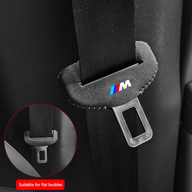 BBJJ8 2pcs For BMW M X3 X5 X6 X7 E70 F30 G60 G20 E30 E90 M3 E84 E83 E91 E36 Car Seat Belt Clip Safety Seatbelt Lock Buckle Plugs Cover