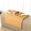 Foldable Wood Sofa Armrest Tray - Multifunctional Snack & Tea Table with Portable Storage