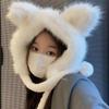 Kawaii Cat Ear Hats Winter Thick Comfortable Hats with Bobbles Cute Hat for Woman Outdoor Windproof Warm Hats