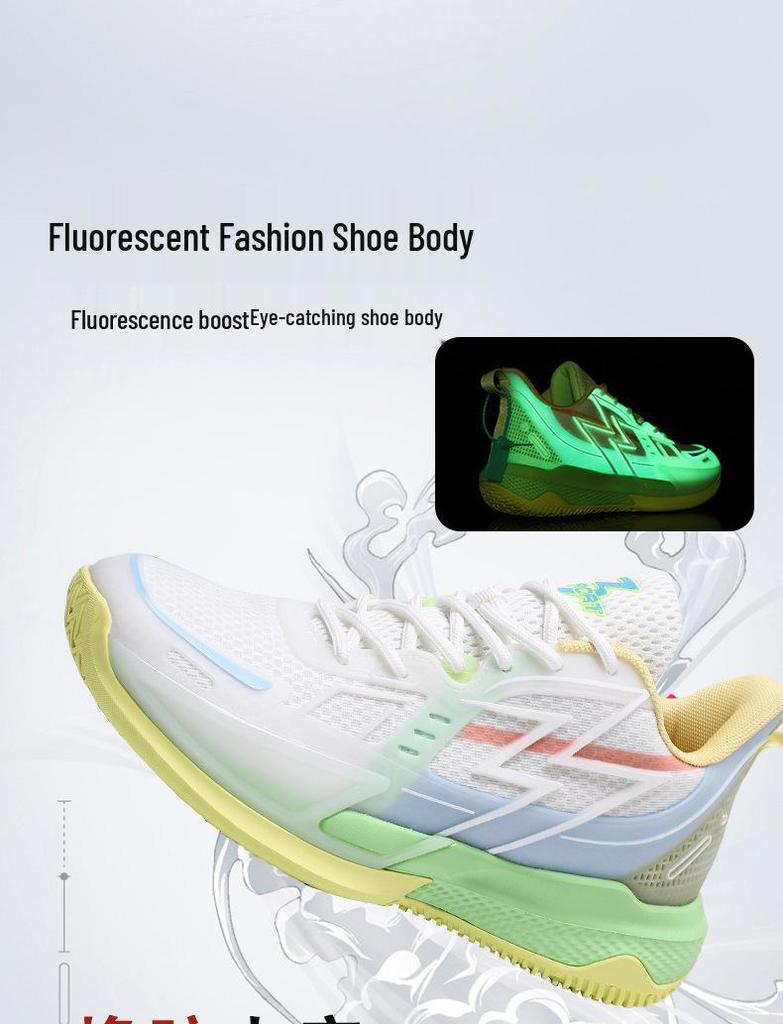 Trendy Luminous Korean Style Basketball Shoes - Breathable, Shock-Absorbing, Wear-Resistant Sports Sneakers for Couples