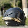 Riding ECE Approved Summer Season Motobike Racing Helmet Full Face Motorcycle Helmet Black Carbon Fibre Helmet With Gold Spoile