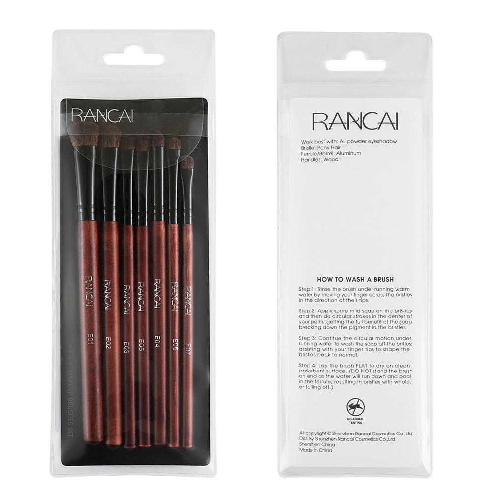 RANCAI 7 кистей для макияжа, кисть для теней, кисть для глаз из чистого конского волоса, инструмент для макияжа смоки айс