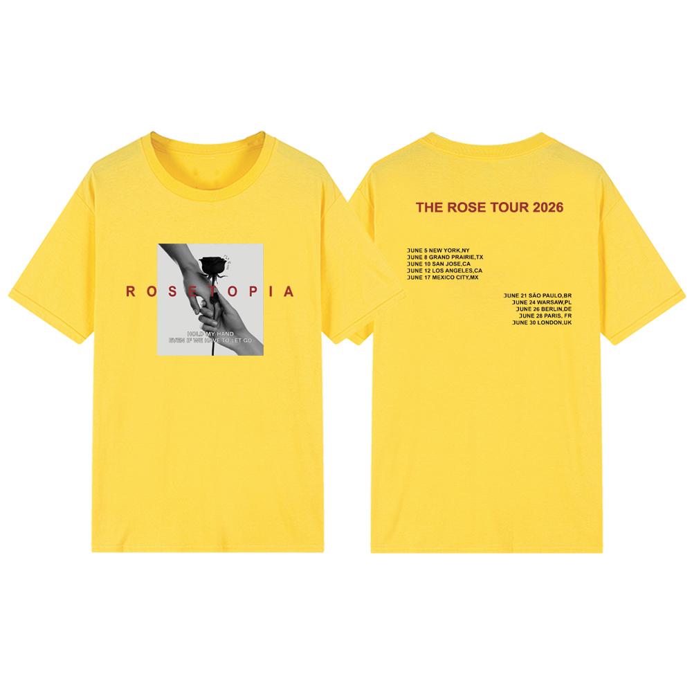 Футболка Rose Rosetopia World Tour 2026 Футболка для концерта Kpop Футболка корейской группы Streetwear Женские топы Kpop Мерч Подарок для фанатов