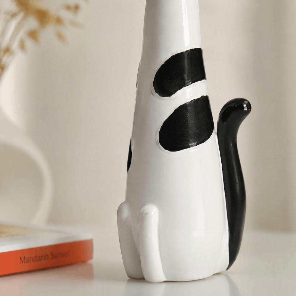 White Color Cat Vase Planter Resin Resin Cat Vase Creative Flower Vase Decor For Desk Decor