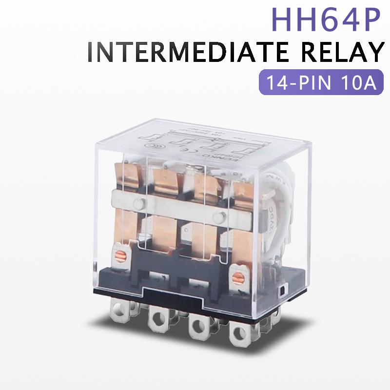 1 шт. HH52P HH53P HH54P HH62P HH63P HH64P DC12V DC24V Электромагнитное промежуточное реле 8 11 14-контактный управляющий переключатель Светодиодный индикатор Реле 5