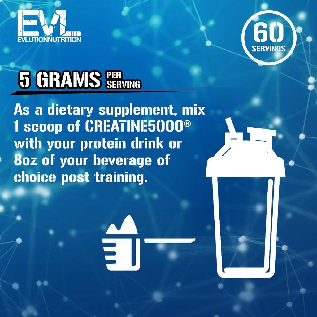 EVLution Nutrition, CREATINE5000, Unflavored, 10.58 oz (300 g)