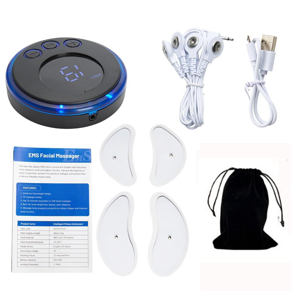 Трансграничное устройство для массажа лица EMS, низкочастотное микротоковое косметическое устройство, V-образный серповидный подтягивающий стимулятор мышц лица