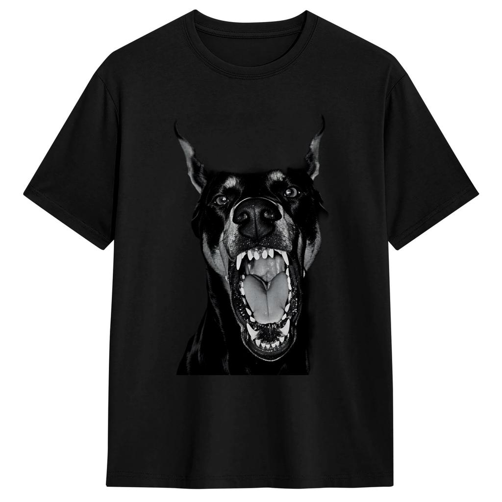 Boxer Head Cotton T Shirt For Men Summer  Y2K Retro TShirts Crew Neck Hip Hop Tees Big Size Print Tops