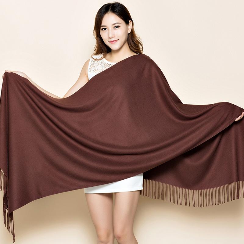 70 * 200cm Autumn And Winter New Women'S Solid Color Versatile Simple Tassel Imitation Cashmere Mohair Scarf Warm Scarf Atmosphere Shawl