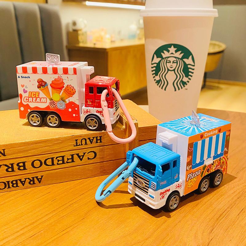 Очаровательный пластиковый мультяшный брелок в виде фургона быстрого питания. Милый подарок для мальчиков и детей.