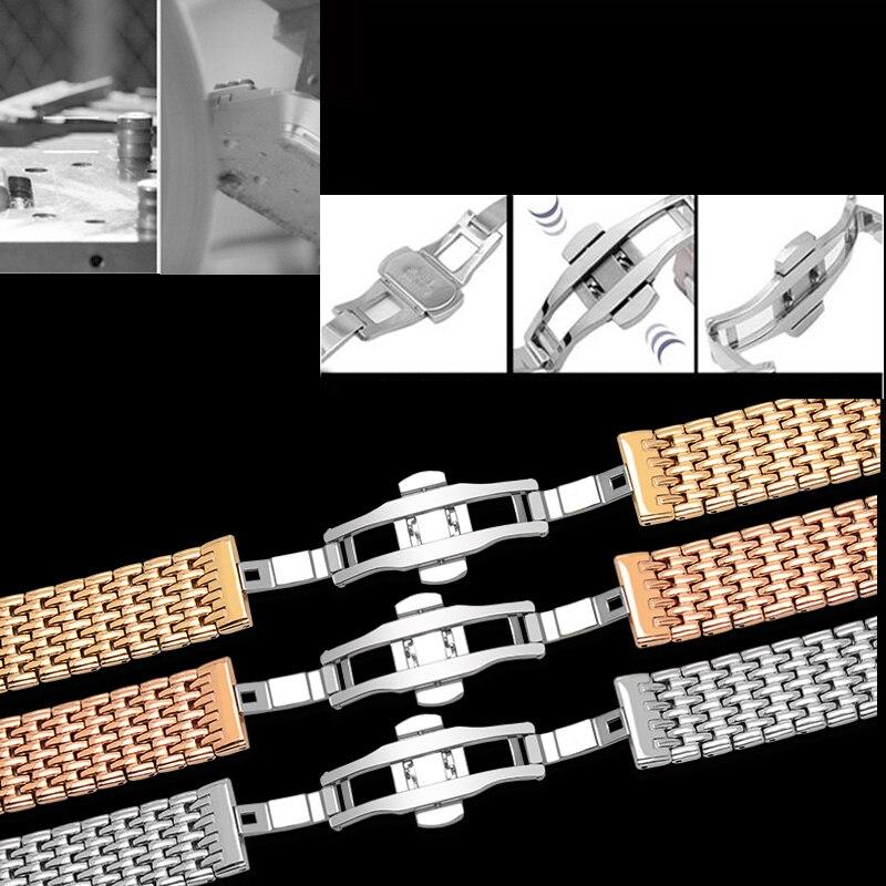 Ультратонкий ремешок для часов из нержавеющей стали 13, 18, 20, 22 мм, металлический ремешок, замена для L4.821 Seris, аксессуары для механических часов для мужчин и женщин