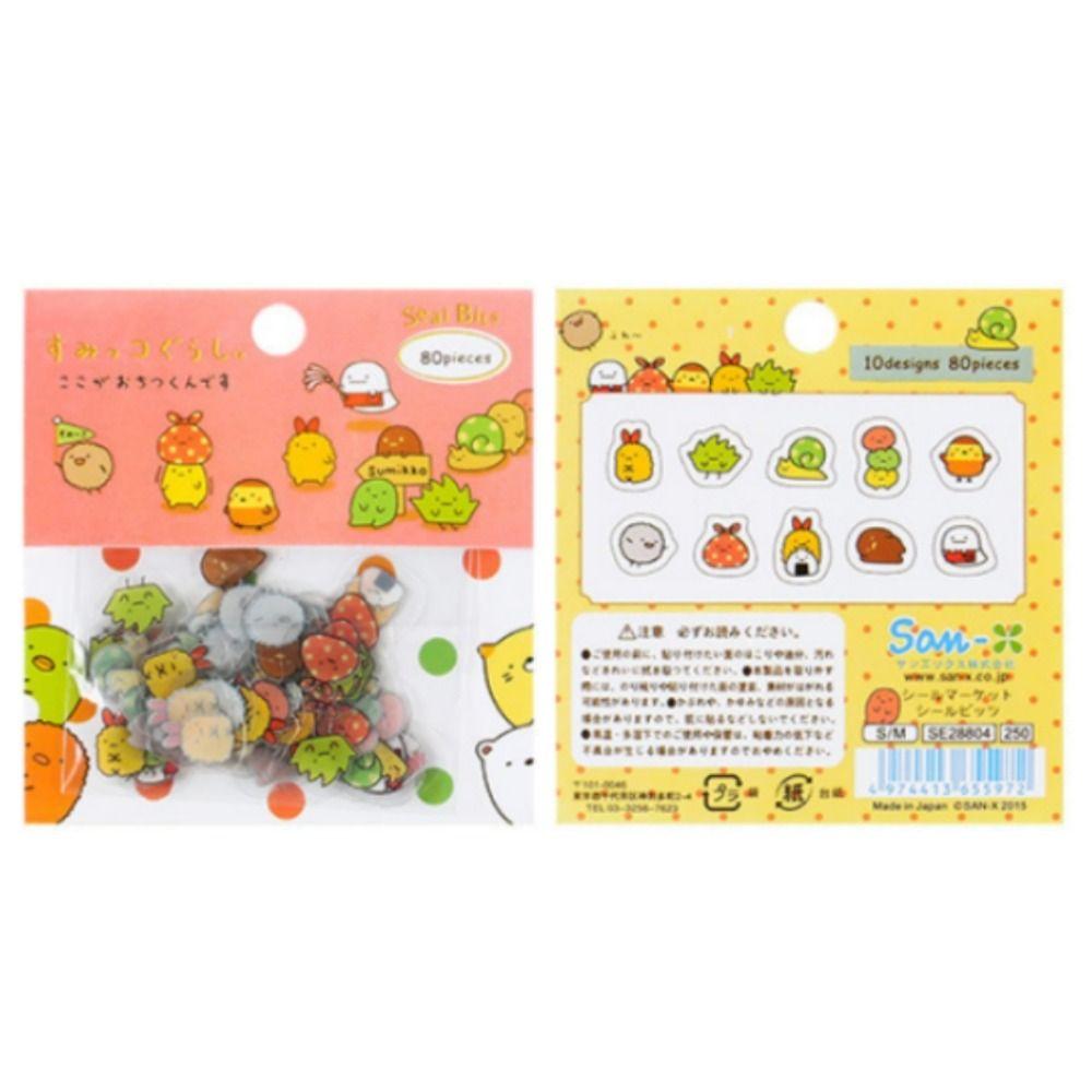 80 шт ПВХ ручная палатка DIY декоративные наклейки многоцветные японские мультяшные наклейки сумка