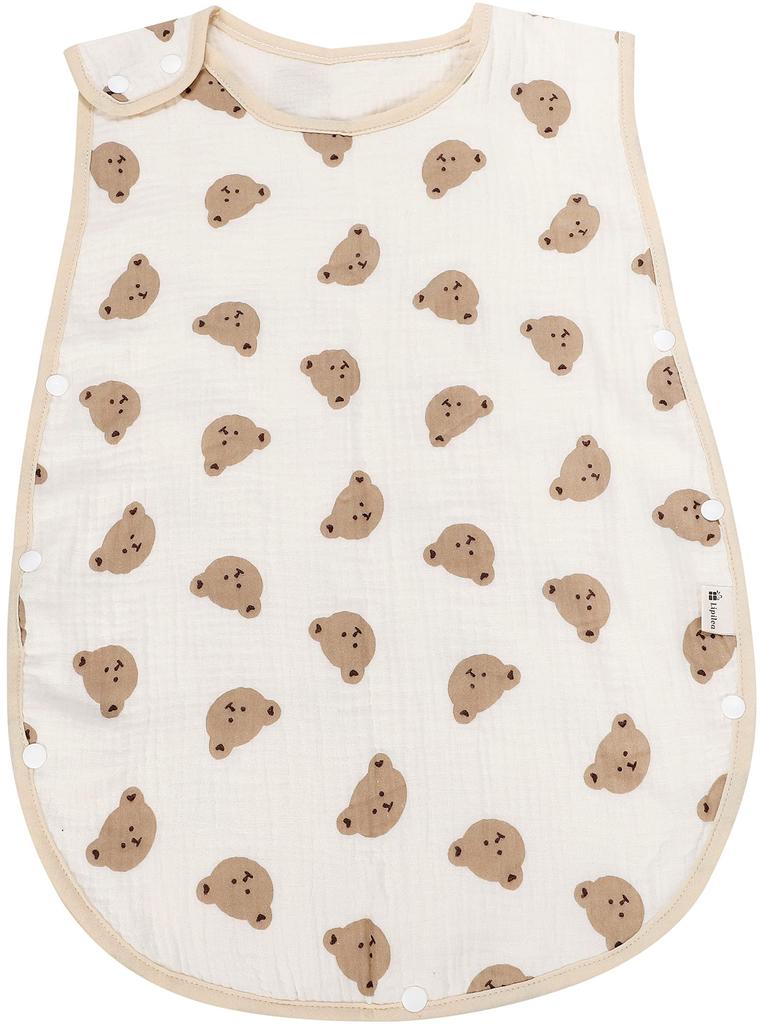 Lipilea Baby for Girls and Baby Shower Ages Bear Sleeper, 4-Layer Gauze, 100% Cotton, Boys, Gift, Newborn, 3-7 (C. Kids)
