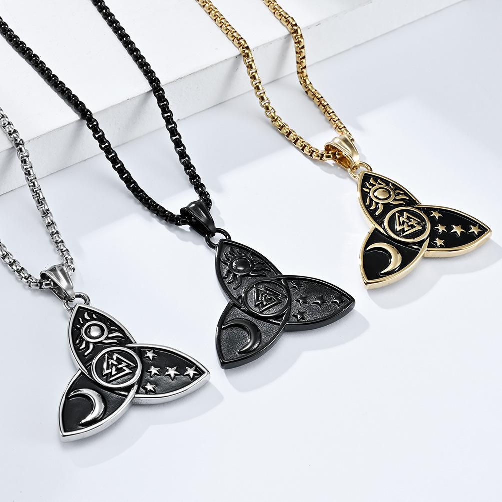 Ожерелье с подвеской в виде кельтского узла, мужская цепочка, готические ювелирные аксессуары