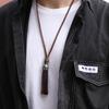 JMXD Genuine Leather Skull Pendant Long Cord Necklace Fashion Retro British Street Style Unique Accessory for Men Women