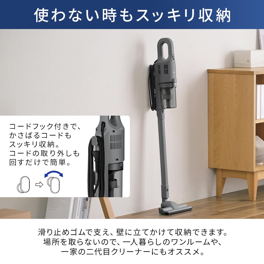 [Эксклюзивно для Amazon.co.jp] Беспроводной циклонный пылесос Iris Ohyama, легкий, вертикальный, 2-в-1, AZ-SCA-112, темно-серый
