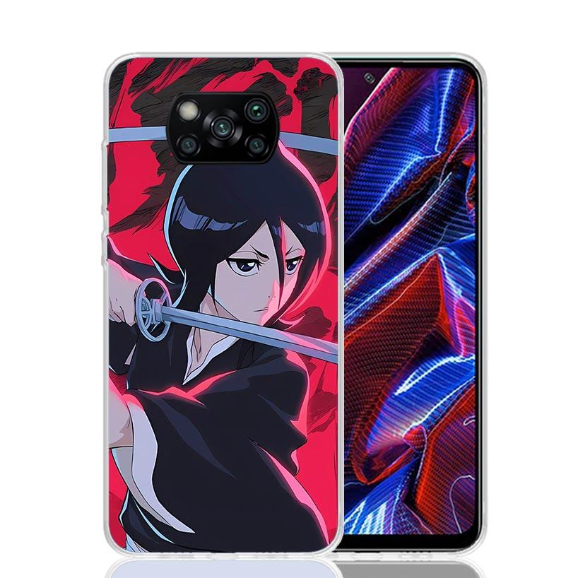 Чехол для телефона Bleach Кучики Рукия для Xiaomi Poco X7 X6 X5 Pro F7 Ultra Redmi 15C 15 13 13C 12 12C 10 10A 10C 9 9A 9C 9T Cover Poc