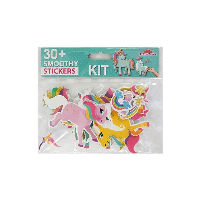 30 Autocollants - Mousse EVA - Licornes à personnaliser - Paillettes