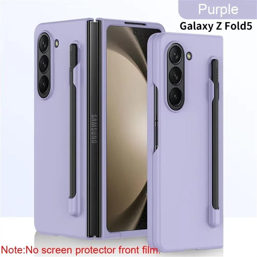Ультратонкий чехол для телефона Samsung Galaxy Z Fold 7 6 5 4 3 со слотом для стилуса, подставкой, пластиковый складной противоударный защитный жесткий чехол