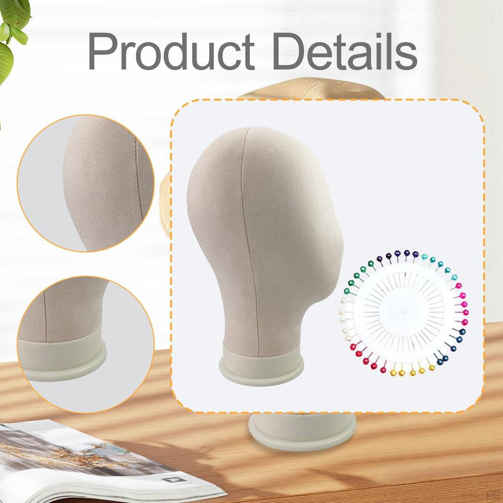 Mannequin Hat Head Wig Stand Suede Canvas Holder Ornament Suitable for
