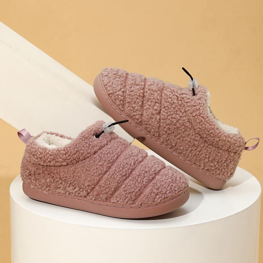 Мода 2024 года, новые осенне-зимние домашние хлопковые туфли, толстые теплые домашние нескользящие плюс бархатные уличные хлопковые тапочки