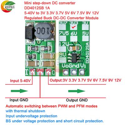 Мини DC Понижающий Преобразователь DD4012SB 1A 5-40V в 3V 3.3V 3.7V 5V 6V 7.5V 9V 12V Регулируемый DC-DC Понижающий Преобразователь Модуль DC DC Преобразователь