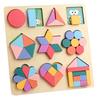 Wooden Geometry Puzzle Board Game Preschool Color Learning Geometric Shape Matching